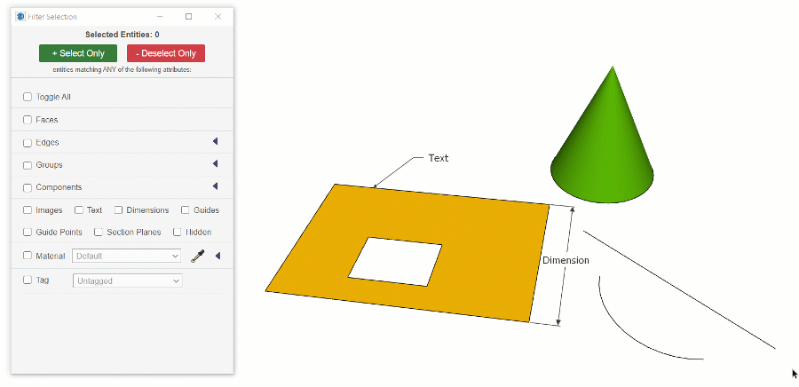 sketchplus filter select
