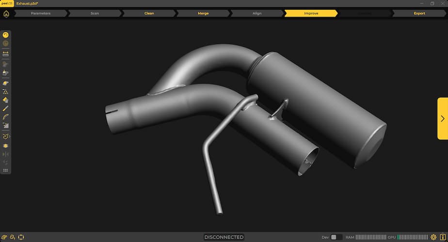 peel 3d scan step2 finalise mesh